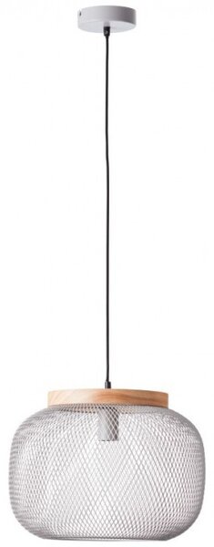 Brilliant 99111/40 Závěsné svítidlo GIADA šedé + DŘEVO průměr 40cm