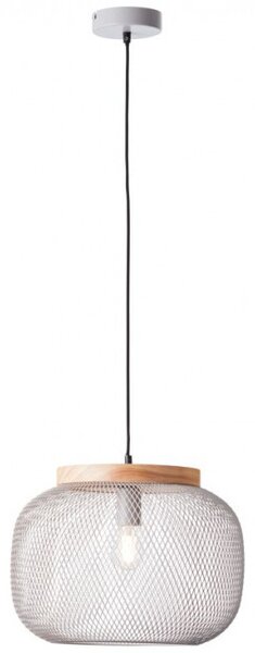 Brilliant 99111/40 Závěsné svítidlo GIADA šedé + DŘEVO průměr 40cm