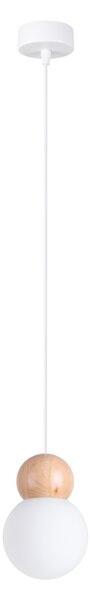 Sollux Lighting Závěsná lampa PEKKA 1 bílá/přírodní dřevo