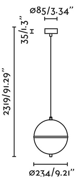 Faro Dome závěsné svítidlo Ø234mm