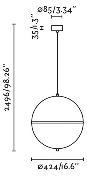 Faro Dome závěsné svítidlo Ø234mm