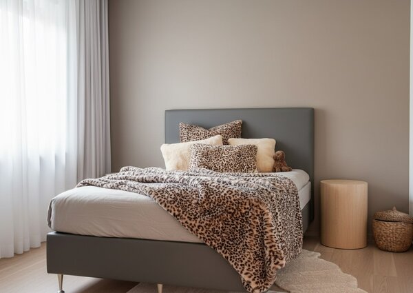 Skinnwille Home Collection Leopardí přehoz Leo Cream, pléd, 140x220 cm