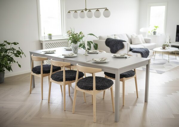 Skinnwille Home Collection Kožešina na židli Curly Dark Grey, antracitová, Ø34 cm