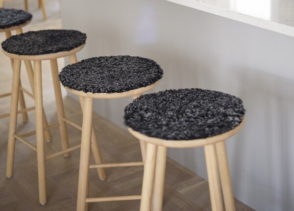 Skinnwille Home Collection Kožešina na židli Curly Dark Grey, antracitová, Ø34 cm