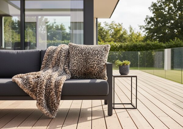 Skinnwille Home Collection Velký polštář Leo Cream XL, leopard, 65x65 cm