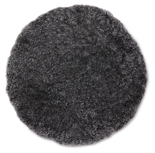 Skinnwille Home Collection Kožešina na židli Curly Dark Grey, antracitová, Ø34 cm