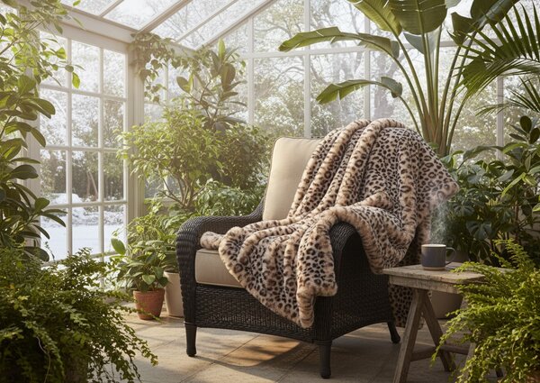 Skinnwille Home Collection Leopardí přehoz Leo Cream, pléd, 140x220 cm