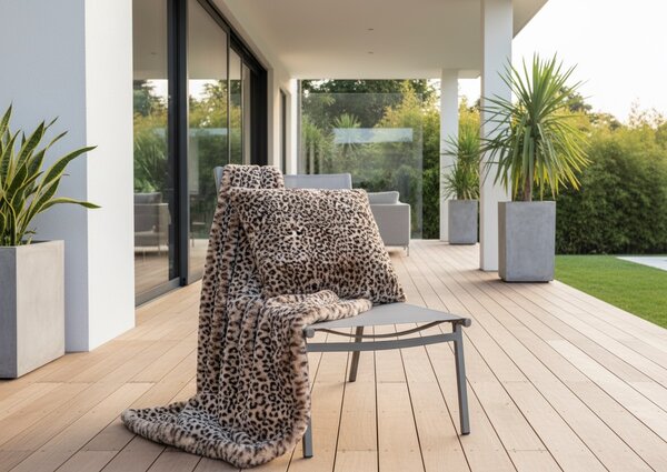 Skinnwille Home Collection Velký polštář Leo Cream XL, leopard, 65x65 cm