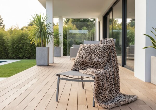 Skinnwille Home Collection Velký polštář Leo Cream XL, leopard, 65x65 cm