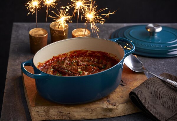Le Creuset 21178295412430 Pekáč Signature oválný 29 cm světlý šedý