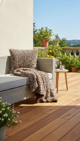 Skinnwille Home Collection Velký polštář Leo Cream XL, leopard, 65x65 cm