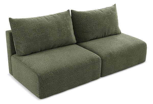 Zelená rozkládací/s úložným prostorem pohovka 216 cm Kalena – Makamii