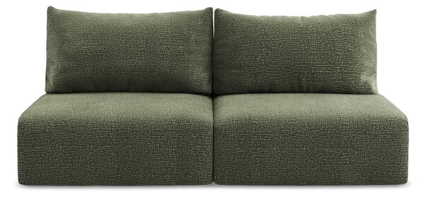 Zelená rozkládací/s úložným prostorem pohovka 216 cm Kalena – Makamii