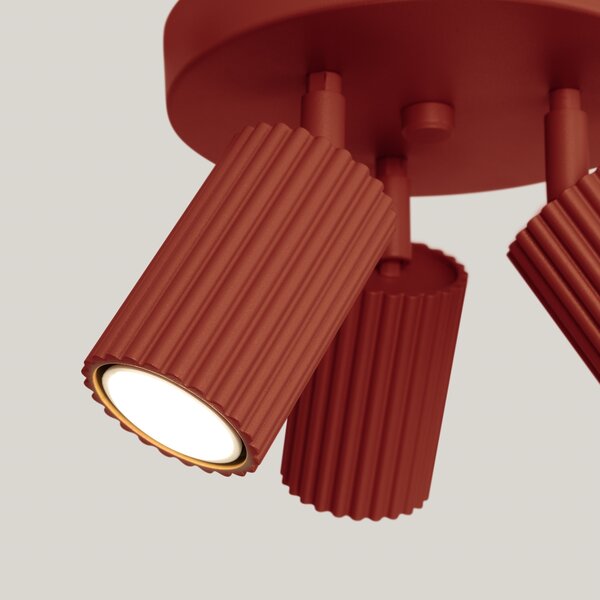 Sollux Lighting Stropní svítidlo KARBON 3P červený okr