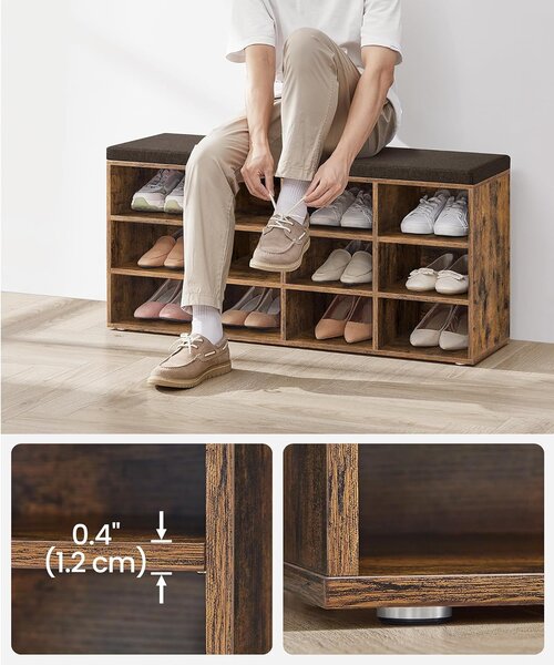 SONGMICS Botník Vasagle Endersen 104 cm hnědý/černý
