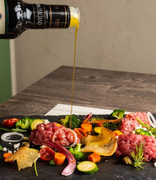 Extra panenský olivový olej Tradizionale 500 ml Gonnelli 1585 + karafa na olej Jamie Oliver 450 ml – set (Itálie)