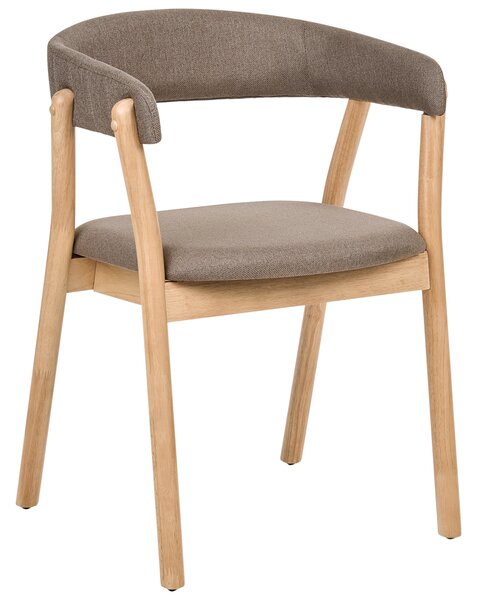 Sada 2 jídelních židlí MYLO Tkanina Světle hnědá/Hnědá