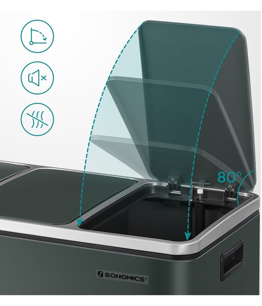 SONGMICS Koš na tříděný odpad Wick antracitově šedý