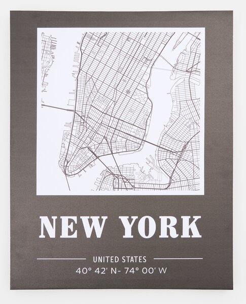 Sinsay - Plakát s motivem mapy New Yorku - černá