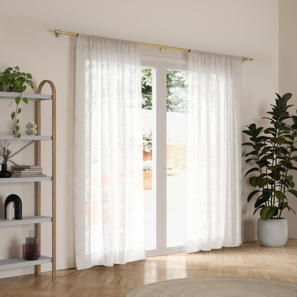 Ocelová roztažitelná garnýž v matně zlaté barvě 107 - 305 cm Flute – Umbra