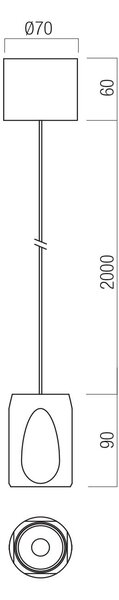 Redo Závěsné LED svítidlo CRISP 10,5W, v. 90 mm, CCT 2700-3000K Barva: Stříbrná-kávová