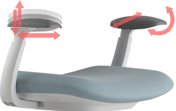 Ergonomická kancelářská židle MERCURY BESSEL ŠEDÝ PLAST, MODRÁ – pohodlné sezení
