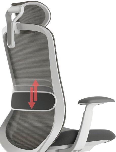 Ergonomická kancelářská židle MERCURY BESSEL ŠEDÝ PLAST, TMAVĚ ŠEDÁ – pohodlné sezení
