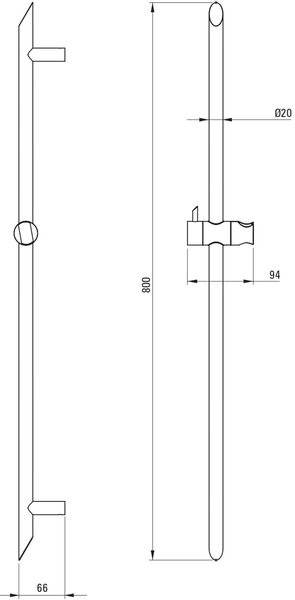 Deante Silia sprchová tyč |80 cm NQS_N51D