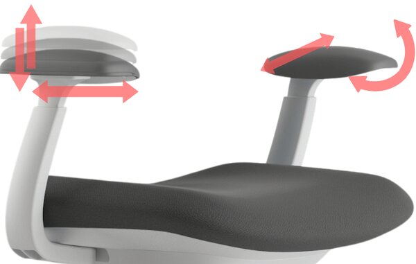 Ergonomická kancelářská židle MERCURY BESSEL ŠEDÝ PLAST, TMAVĚ ŠEDÁ – pohodlné sezení