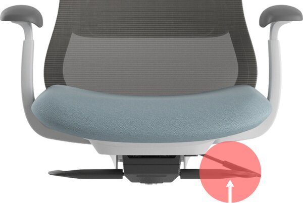 Ergonomická kancelářská židle MERCURY BESSEL ŠEDÝ PLAST, MODRÁ – pohodlné sezení