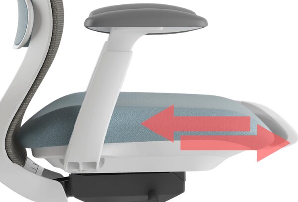 Ergonomická kancelářská židle MERCURY BESSEL ŠEDÝ PLAST, MODRÁ – pohodlné sezení