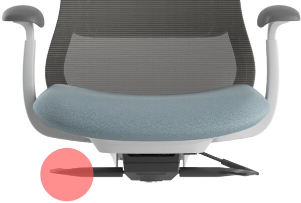 Ergonomická kancelářská židle MERCURY BESSEL ŠEDÝ PLAST, MODRÁ – pohodlné sezení