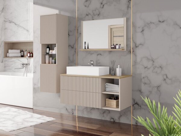 Koupelnová sestava Kiegi Ryfel II, Barva: pouštní písek + pouštní písek / dub cremona, Sifon k umyvadlu: ne, Umyvadlo: ne 5903211437885