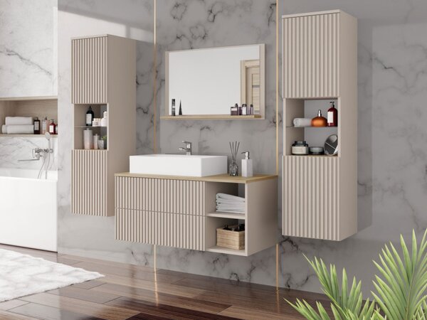 Koupelnová sestava Kiegi Ryfel III, Barva: pouštní písek + pouštní písek / dub cremona, Sifon k umyvadlu: ne, Umyvadlo: ne 5903211437922
