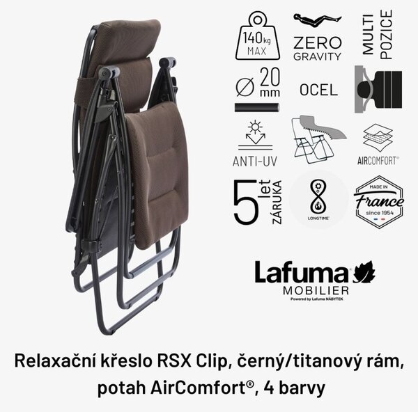 Relaxační křeslo Lafuma RSX Clip AirComfort černá Acier