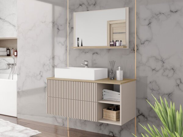 Koupelnová sestava Kiegi Ryfel I, Barva: pouštní písek + pouštní písek / dub cremona, Sifon k umyvadlu: ne, Umyvadlo: ne 5903211437847