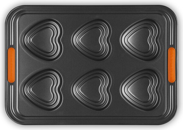 Le Creuset 46053000010000 Forma na muffiny na 6 ks Heart s nepřilnavým povrchem