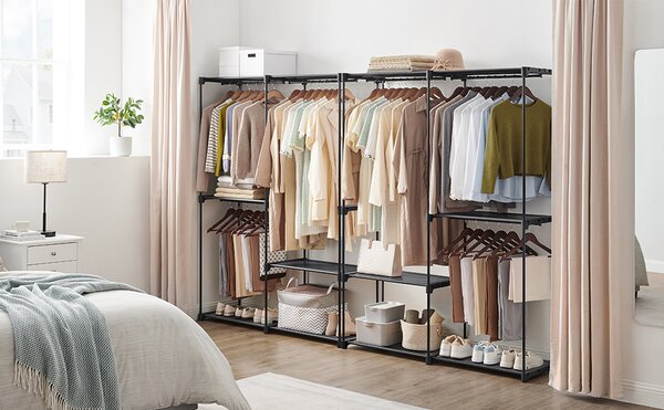 SONGMICS Otevřená šatní skříň Garment černá