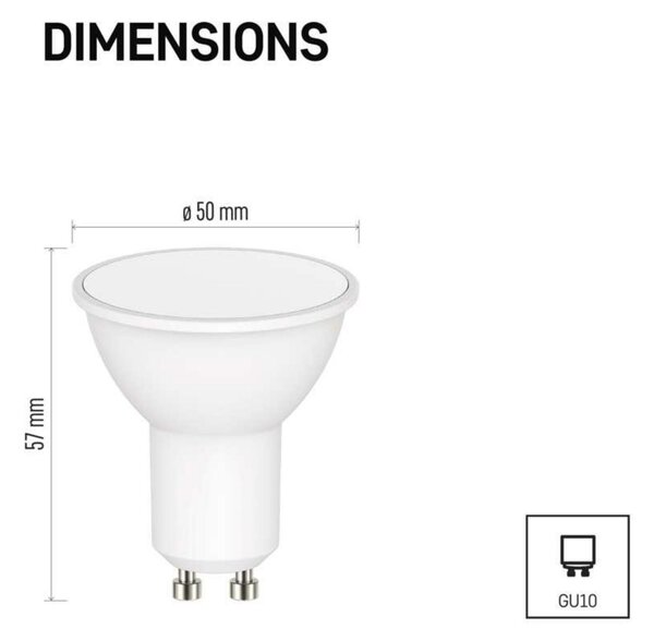 EMOS Chytrá LED žárovka GoSmart MR16 / GU10 / 4,8 W (35 W) / 400 lm / RGB / stmívatelná /Zigbee ZQZ832R
