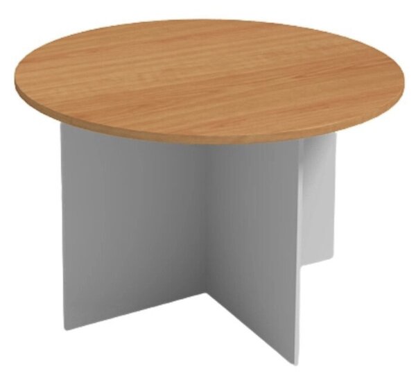 Jednací stůl s kulatou deskou PRIMO GRAY, průměr 120 cm, šedá/buk