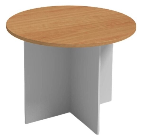 Jednací stůl s kulatou deskou PRIMO GRAY, průměr 100 cm, šedá/buk