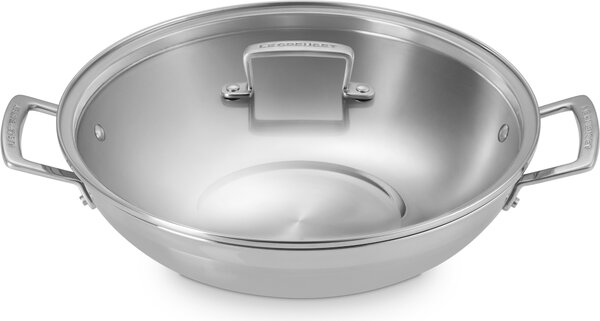 Le Creuset 96101130000000 Wok s poklicí, 3-vrstvý, 30 cm, 2 díl