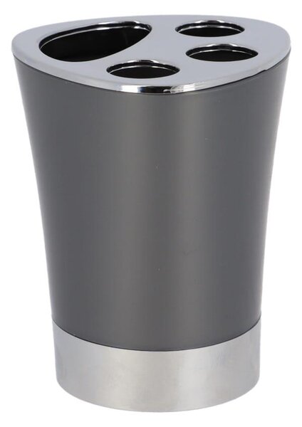 Koupelnový pohár na kartáčky Cuesta, šedá/s chromovými prvky, 250 ml