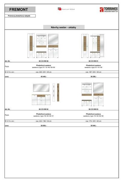 Předsíňový nábytek FREMONT 80