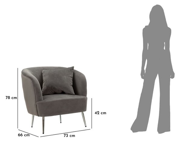 Designové křeslo Caerwyn šedé