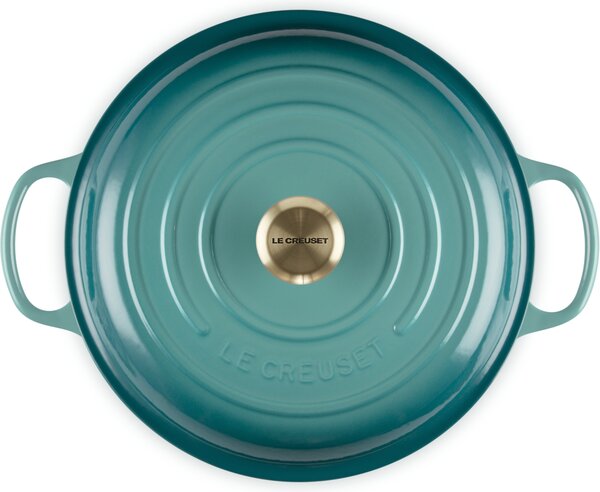 Le Creuset 21180280994450 Hrnec Gourmet nízký, 28 cm, bleu riviera