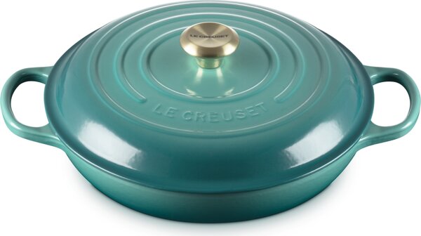 Le Creuset 21180300994450 Hrnec Gourmet nízký, 30 cm, bleu riviera