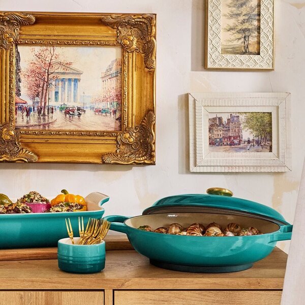 Le Creuset 21180300994450 Hrnec Gourmet nízký, 30 cm, bleu riviera