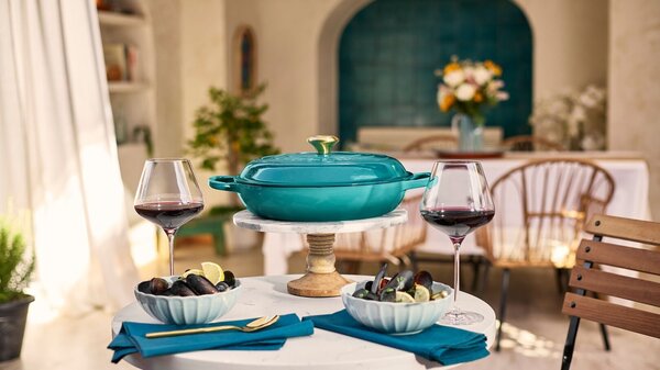 Le Creuset 21180300994450 Hrnec Gourmet nízký, 30 cm, bleu riviera