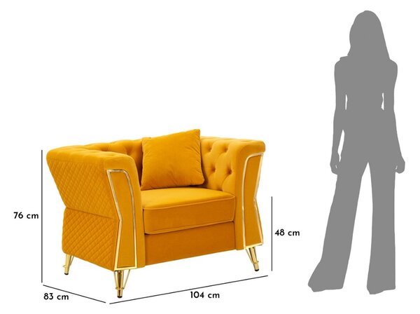 Designové křeslo Washakie hořčičné